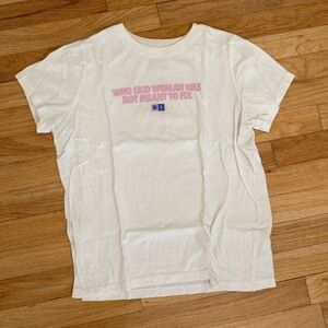 Kids Nike White Tee with Pink lettering